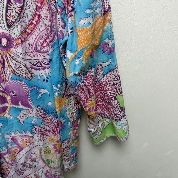 Lauren Ralph Lauren Paisley Button-Up Collared Shirt XL Retro Spring - Picture 3 of 8